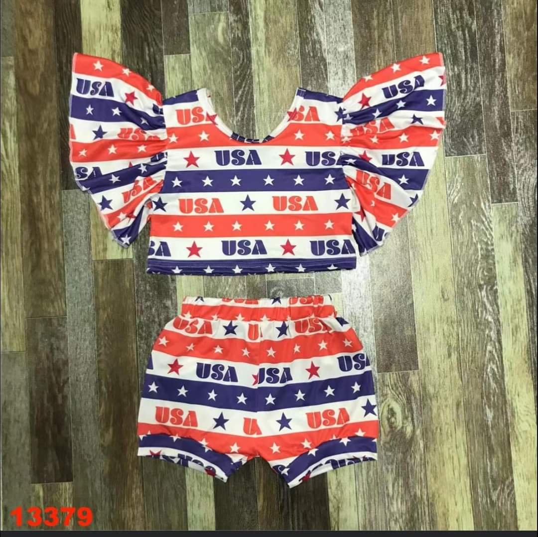 USA Crop Top set